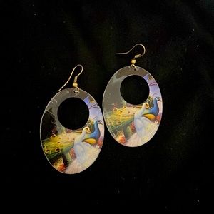 Peacock Print earrings